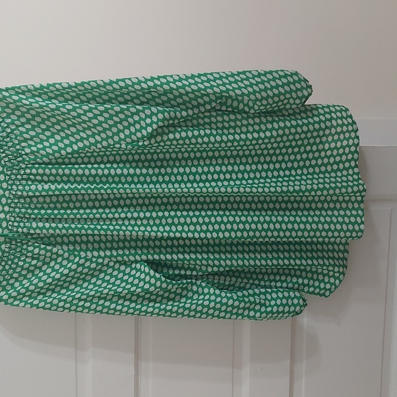 Green and white blouse Chaus New York Large - Picture 3 of 4